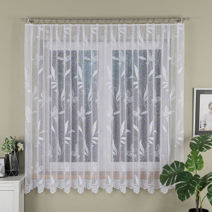 KUPON 400x180 cm Firana żakardowa ze wzorem kwiatowym 044204