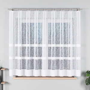 KUPON 170x160 cm Firana żakardowa biała ze wzorem 018352