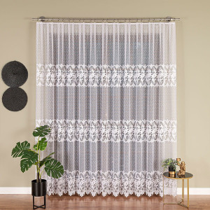 KUPON 400x250 cm Firana żakardowa ze wzorem pasowym 017828