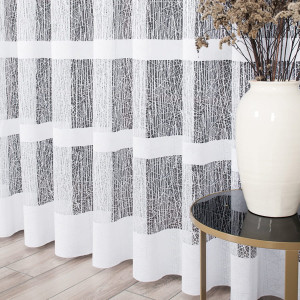 Firanka żakardowa biała do salonu wysokość 250 cm 018352