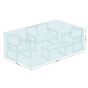 POKROWIEC NA MEBLE OGRODOWE KAWOWE 200X160X90 CM