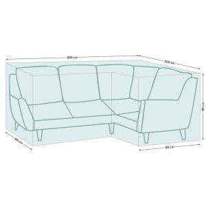 POKROWIEC NA NAROŻNIK OGRODOWY 300/225x90x95 CM