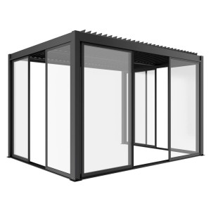 DRZWI PRZESUWNE SZKLANE LUXE 270X218 CM DO PERGOLI 3M ANTRACYT