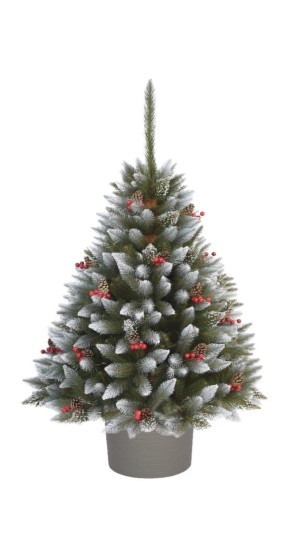 CHOINKA SZTUCZNA W DONICZCE OKRĄGŁEJ ŚWIERK ILEX 160 CM