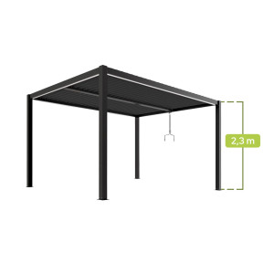 PERGOLA OGRODOWA LUXE 4x4 ALUMINIOWA Z OŚWIETLENIEM LED ANTRACYT