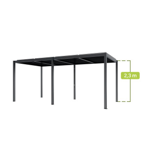 PERGOLA OGRODOWA LUXE 5.8X4M ALUMINIOWA Z OŚWIETLENIEM LED ANTRACYT