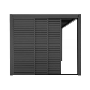 DRZWI PRZESUWNE ŻALUZJOWE LUXE 370X238 CM ANTRACYT