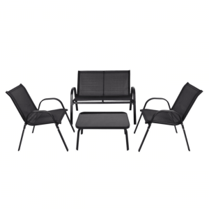 ZESTAW MEBLI OGRODOWYCH KAWOWYCH RIVET KD SOFA + 2 KRZESŁA + STOLIK