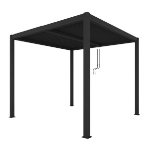 PERGOLA OGRODOWA LUXE 4X4X2,5 M ANTRACYT Z OŚWIETLENIEM LED