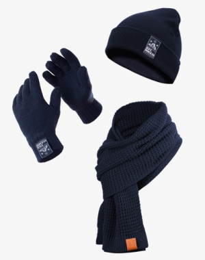 Winter Set (Navy) - 3 in 1 Kombiset aus Schal, Beanie & Handschuhe