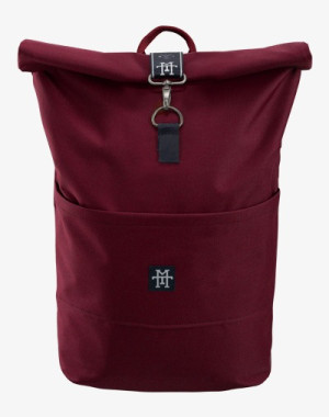 Roll-Top Rucksack / Kurierrucksack (Vino), Weinrot, rot - Manufaktur13