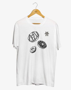 Donut Rain T-Shirt - Fastfood Tee Shirt, 100% Baumwolle, Casual Fit, M13