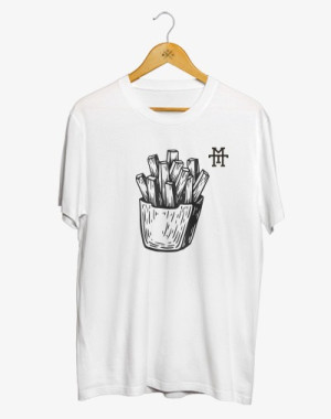 Wood Fries T-Shirt - Fastfood, 100% Baumwolle, Rundhals Tee, Casual Fit