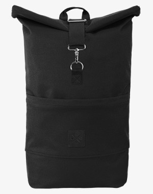 Roll-Top Rucksack / Kurierrucksack (Black Out) - Schwarz, Wasserdicht