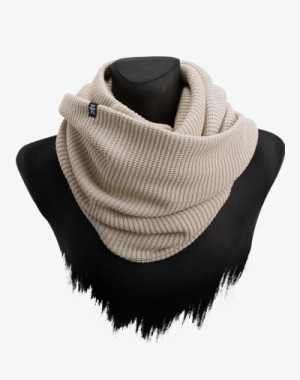 Knit Loop (Beige) - Schal aus Strickstoff, Strickschal, Schlauchschal (M13)