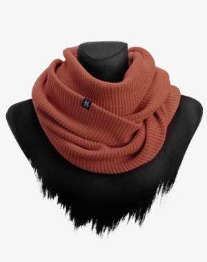 Knit Loop (Cognac) - Schal aus Strickstoff, Strickschal, Schlauchschal (M13)