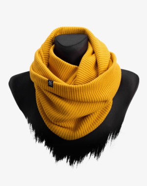 Knit Loop (Mustard) - Schal aus Strickstoff, Strickschal, Schlauchschal