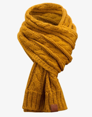 Rough Knit Scarf - Schal, Strickstoff, Strickschal, Schlauchschal (Mustard)
