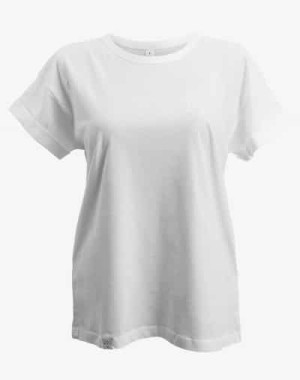Boyfriend T-Shirt (White) - Frauen / Damen Shirt - M13
