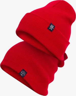 M13 Kids 2in1 Beanie - Mütze, Strickmütze, Wollmütze (Fire)