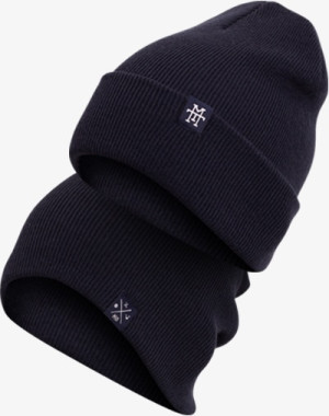 M13 Kids 2in1 Beanie - Mütze, Strickmütze, Wollmütze (Navy)