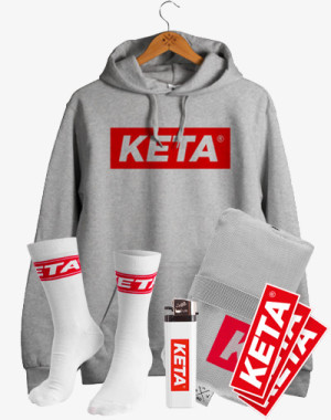 KETA® Festival Set (PREMIUM) - Hoodie, Socken, Feuerzeug, Tabaktasche, Aufkleber