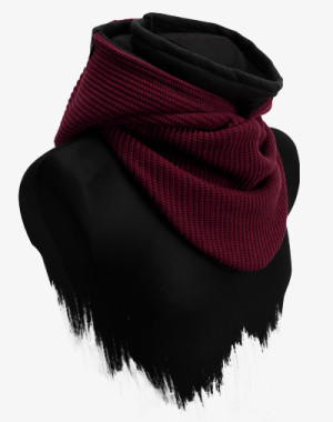 Hooded Loop (Bordeaux) - Kapuzenschal, Schal, Strick (Knit)