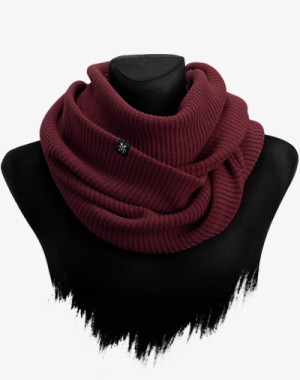 Knit Loop (Bordeaux) - Schal aus Strickstoff, Strickschal, Schlauchschal (M13)