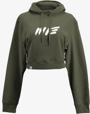 M13 Crop Hoodie (Olive) - Damen / Frauen Bolero Pullover