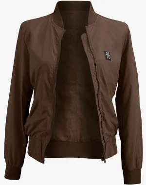 Women Bomberjacke - Übergangsjacke, Blouson, leichte Sommerjacke (Brown) - M13