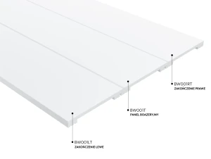 BW001RTP Lewe zakończenie boazerii angielskiej RAL 9003