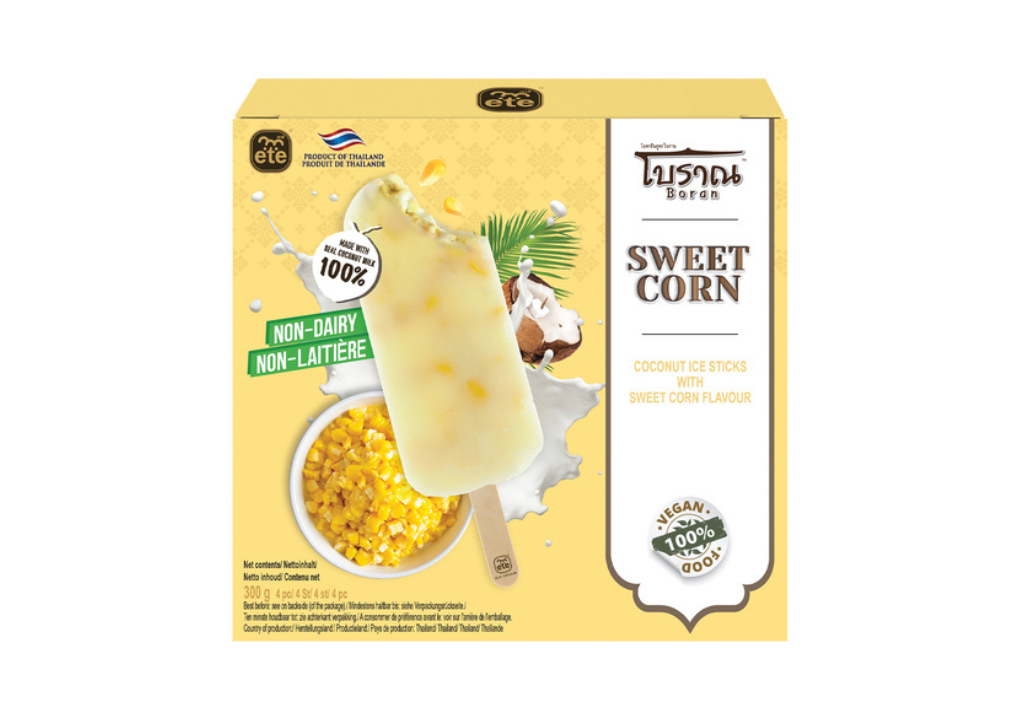 Lody Tajskie na patyku kokosowe ze słodką kukurydzą | ETE 300g [PRODUKT MROŻONY]
