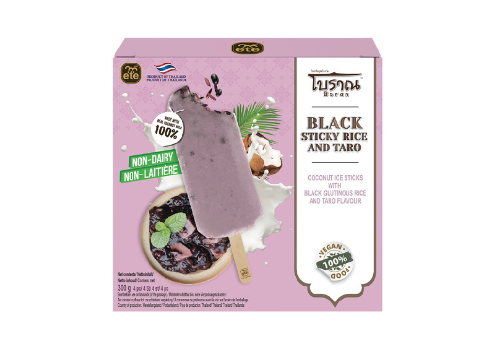 Lody Tajskie na patyku taro sticky rice; ryż kleisty i taro | 300g ETE [PRODUKT MROŻONY]