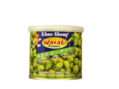 Orzeszki w Otoczce Wasabi (Crispy Wasabi Coated Peanuts) 140g Khao Shong