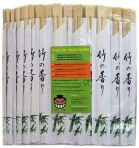 Pałeczki Jednorazowe Bambusowe do Sushi (Bamboo Chopsticks) | Sushi Hashi (100 Par w Kopercie)