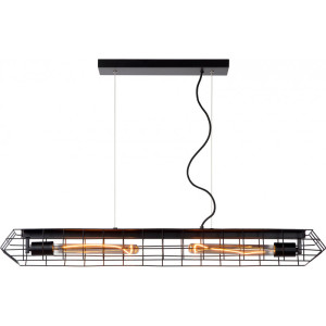 Lampea Suspension industrielle noire 2xE27 Stella