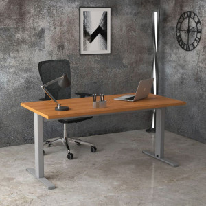 Burovere Bureau droit moderne coloris noyer Oscar Noyer