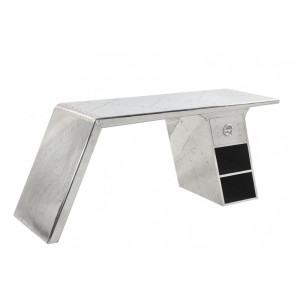 Vivabita Bureau droit industriel bois et aluminium Fly Argent
