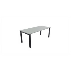 Leaderburo Bureau droit individuel Lexie Graphite, blanc, gris, hêtre, chêne moyen, acacia clair, acacia foncé, chêne veiné ou chêne grisé