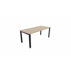 Leaderburo Bureau droit individuel Lexie Graphite, blanc, gris, hêtre, chêne moyen, acacia clair, acacia foncé, chêne veiné ou chêne grisé