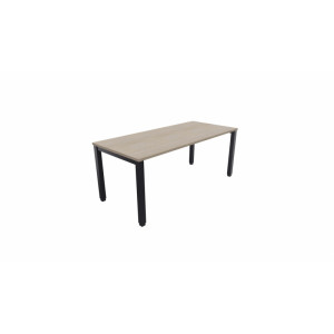 Leaderburo Bureau droit individuel Lexie Graphite, blanc, gris, hêtre, chêne moyen, acacia clair, acacia foncé, chêne veiné ou chêne grisé
