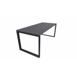 Leaderburo Bureau droit individuel piétement en U Régis Graphite, blanc, gris, hêtre, chêne moyen, acacia clair, acacia foncé, chêne veiné