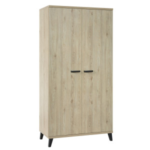 Armoire enfant contemporaine 100 cm Eloise Blanc ou chêne clair