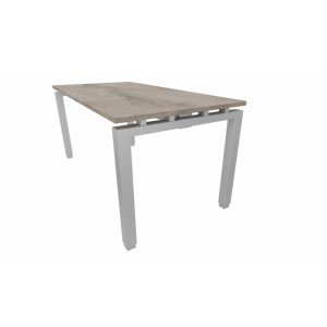 Leaderburo Bureau droit individuel Zelda Graphite, blanc, gris, hêtre, chêne moyen, acacia clair, acacia foncé, chêne veiné ou chêne grisé