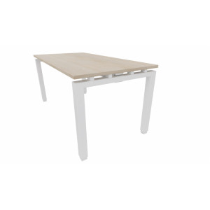 Leaderburo Bureau droit individuel Zelda Graphite, blanc, gris, hêtre, chêne moyen, acacia clair, acacia foncé, chêne veiné ou chêne grisé