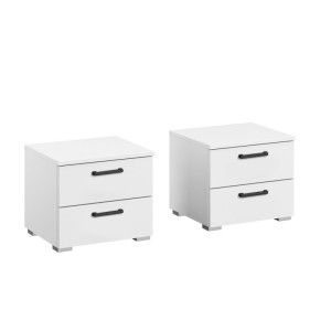 Exodecor Lot de 2 chevets contemporains Floraly Blanc, chêne ou gris