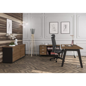 Actiburo Bureau droit individuel Centurion Blanc perle, erable, hêtre, chêne clair, chêne gris ou noyer