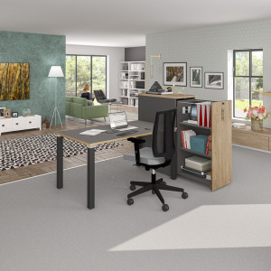 Actiburo Siège de bureau en tissu Galactik Blanc ou noir  98 cm