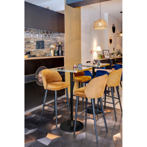 Restoflex Tabouret de bistrot en velours Olga Gold, olive, petrol ou anthracite