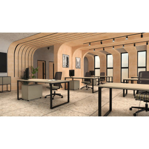 Matelpro Bureau droit individuel Online Q Blanc, gris clair, beige, graphite, noir, acacia, epicéa gris ou chêne naturel  74 cm